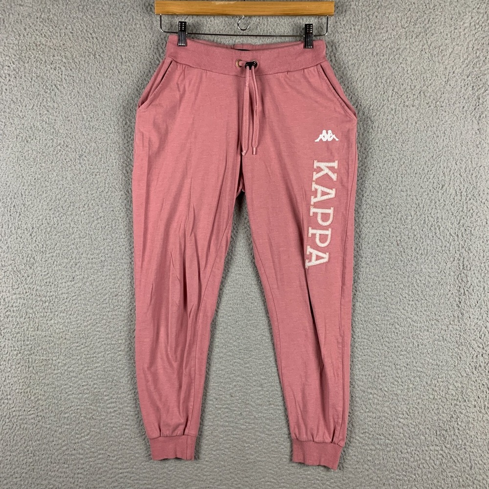 Kappa Joggers Women Small Pink Sewn Logo ‎ Lounge Pants Y2K